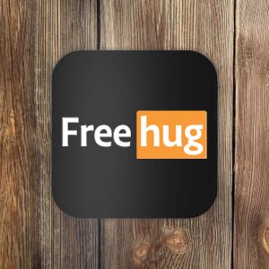 Funny Free Hug Logo Meme Coaster