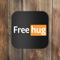 Funny Free Hug Logo Meme Coaster