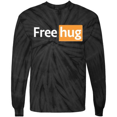 Funny Free Hug Logo Meme Tie-Dye Long Sleeve Shirt