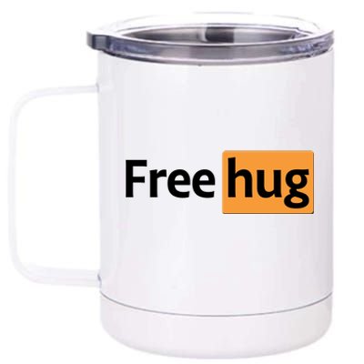 Funny Free Hug Logo Meme 12 oz Stainless Steel Tumbler Cup