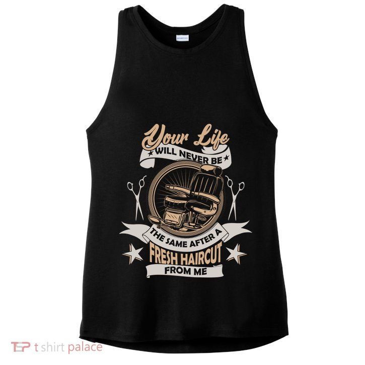 Funny Fresh Haircut Hair Stylist Ladies PosiCharge Tri-Blend Wicking Tank