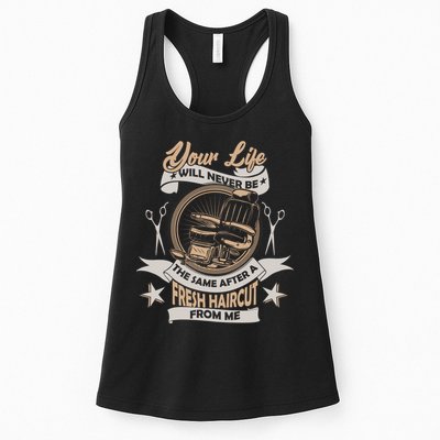 Funny Fresh Haircut Hair Stylist Womens Tank Top