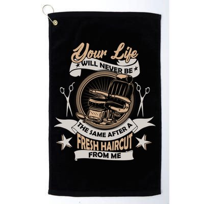 Funny Fresh Haircut Hair Stylist Golf Towel