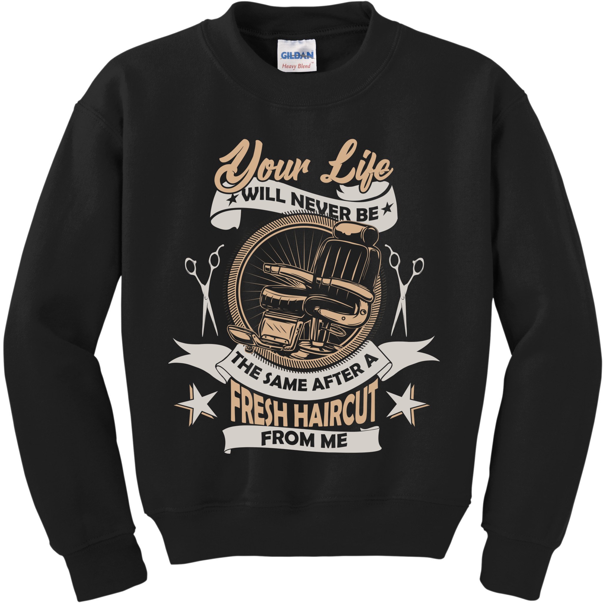 Funny Fresh Haircut Hair Stylist Kids Sweatshirt