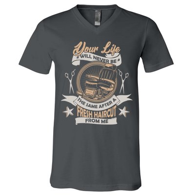 Funny Fresh Haircut Hair Stylist V-Neck T-Shirt