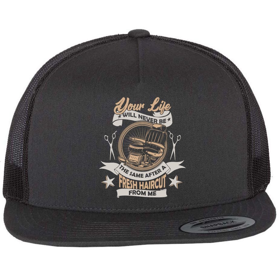 Funny Fresh Haircut Hair Stylist Flat Bill Trucker Hat