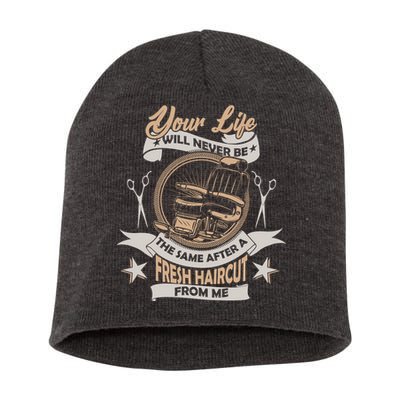 Funny Fresh Haircut Hair Stylist Short Acrylic Beanie