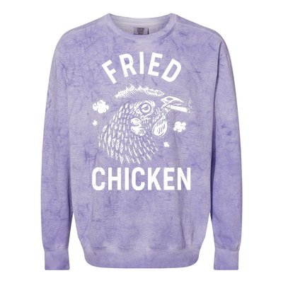 Funny Fried Chicken Smoking Joint Colorblast Crewneck Sweatshirt