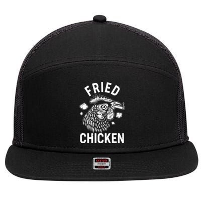 Funny Fried Chicken Smoking Joint 7 Panel Mesh Trucker Snapback Hat