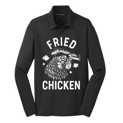 Funny Fried Chicken Smoking Joint Silk Touch Performance Long Sleeve Polo