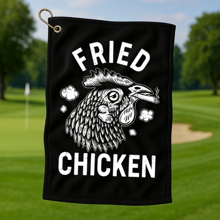 Funny Fried Chicken Smoking Joint Golf Towel