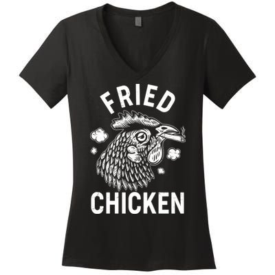 Funny Fried Chicken Smoking Joint Women's V-Neck T-Shirt