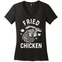 Funny Fried Chicken Smoking Joint Women's V-Neck T-Shirt