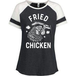 Funny Fried Chicken Smoking Joint Enza Ladies Jersey Colorblock Tee