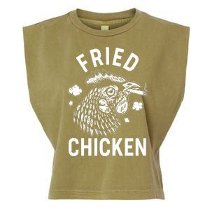 Funny Fried Chicken Smoking Joint Garment-Dyed Women's Muscle Tee