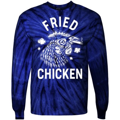 Funny Fried Chicken Smoking Joint Tie-Dye Long Sleeve Shirt