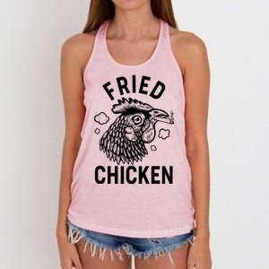 Funny Fried Chicken Smoking Joint Women's Knotted Racerback Tank