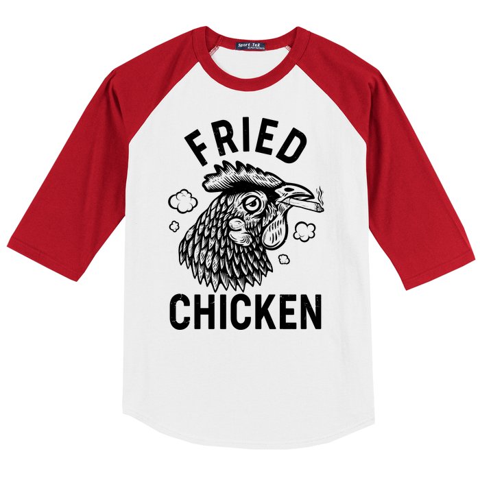 Funny Fried Chicken Smoking Joint Baseball Sleeve Shirt