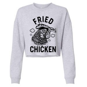 Funny Fried Chicken Smoking Joint Cropped Pullover Crew