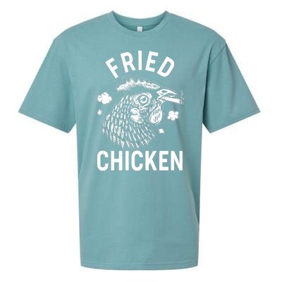 Funny Fried Chicken Smoking Joint Sueded Cloud Jersey T-Shirt