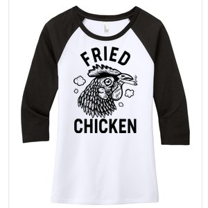 Funny Fried Chicken Smoking Joint Women's Tri-Blend 3/4-Sleeve Raglan Shirt