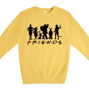 Funny Friends Famous Christmas Movies Premium Crewneck Sweatshirt