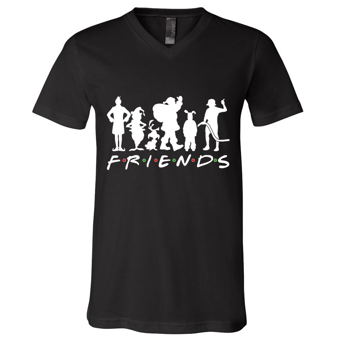 Funny Friends Famous Christmas Movies V-Neck T-Shirt