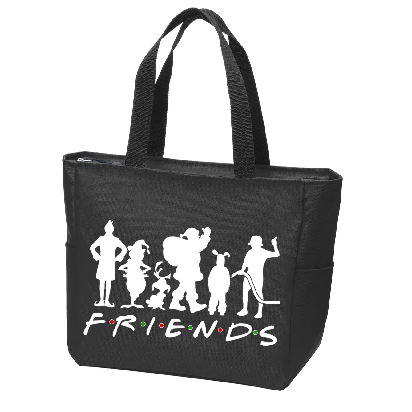 Funny Friends Famous Christmas Movies Zip Tote Bag