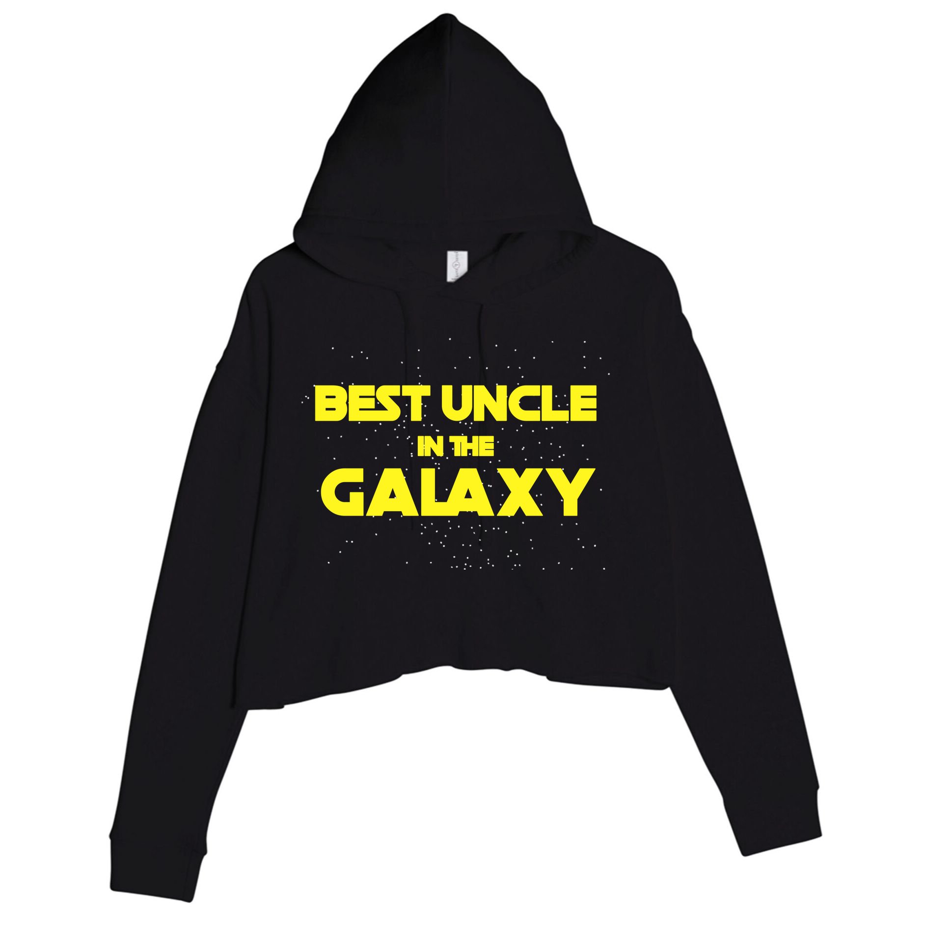 Funny Galaxy Uncle Crop Fleece Hoodie