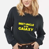 Funny Galaxy Uncle Cropped Pullover Crew