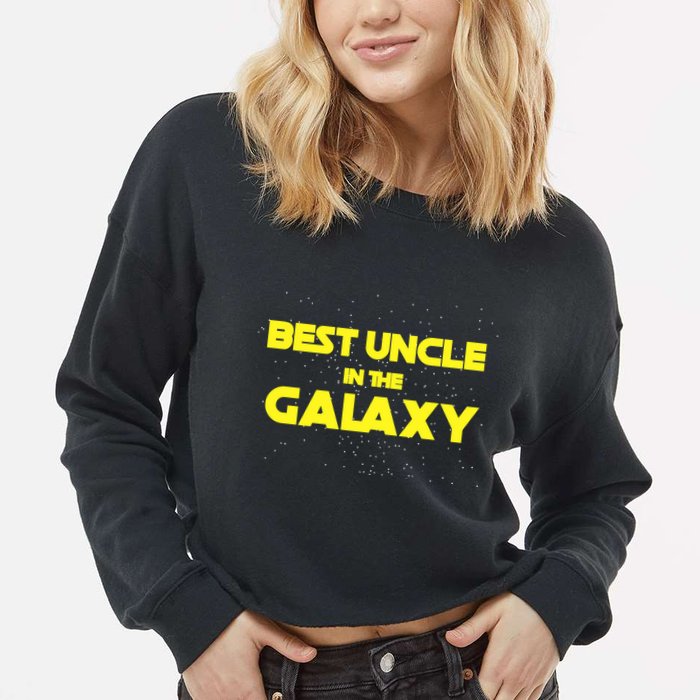Funny Galaxy Uncle Cropped Pullover Crew