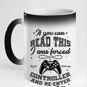 Funny Gamer Re-Enter Society  11oz Black Color Changing Mug