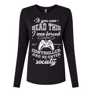 Funny Gamer Re-Enter Society  Womens Cotton Relaxed Long Sleeve T-Shirt