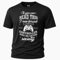 Funny Gamer Re-Enter Society  Cooling Performance Crew T-Shirt