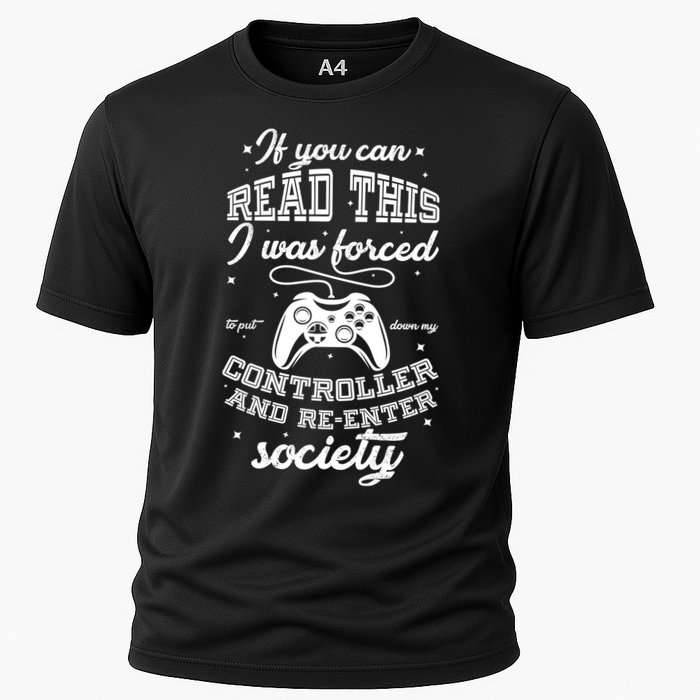 Funny Gamer Re-Enter Society  Cooling Performance Crew T-Shirt