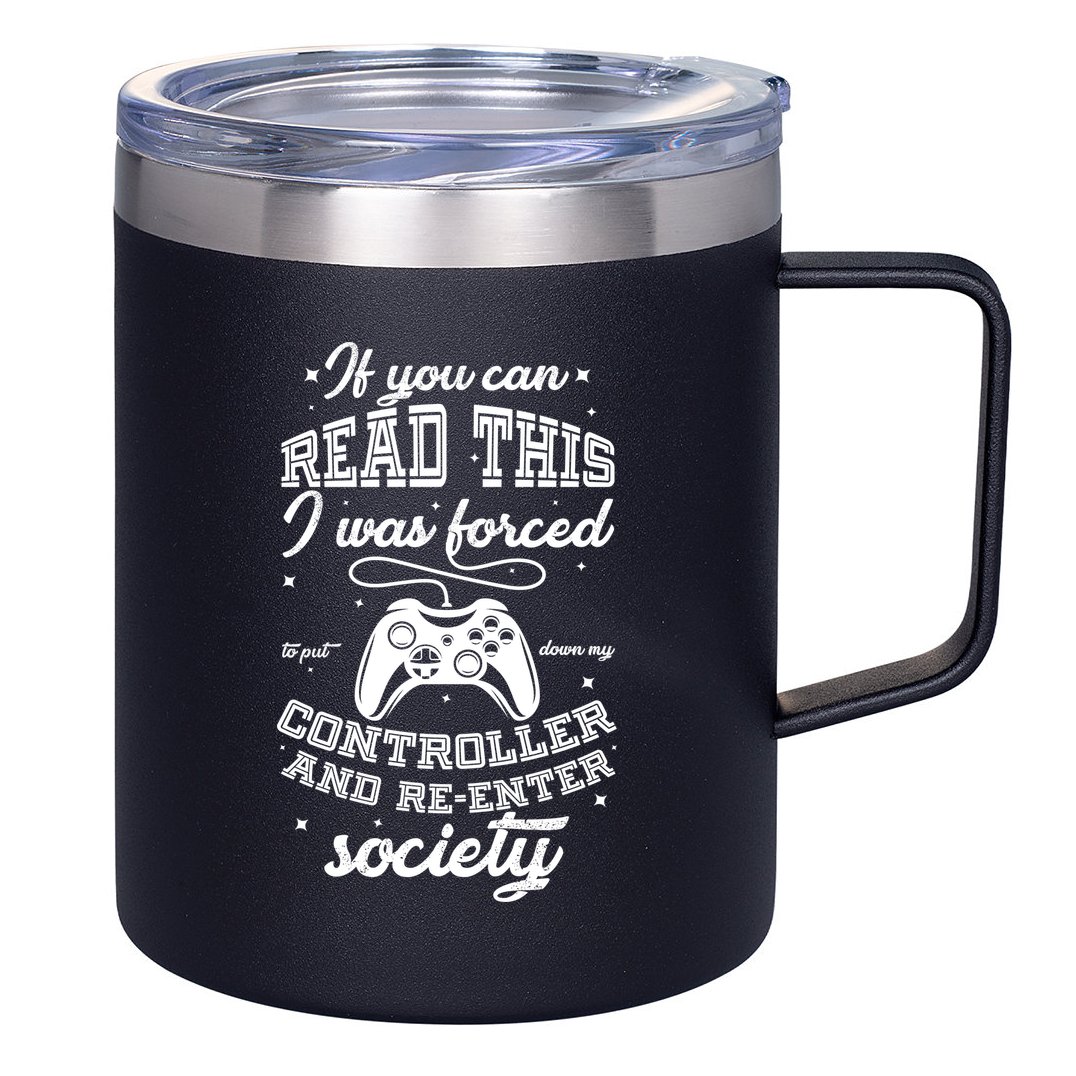 Funny Gamer Re-Enter Society  12oz Stainless Steel Coffee Mug