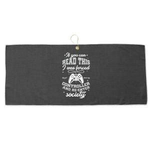 Funny Gamer Re-Enter Society  Large Microfiber Waffle Golf Towel