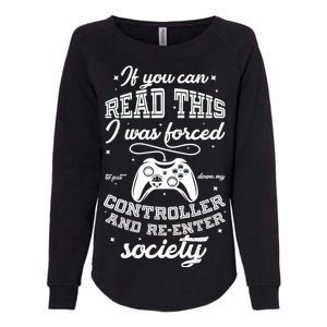 Funny Gamer Re-Enter Society  Womens California Wash Sweatshirt