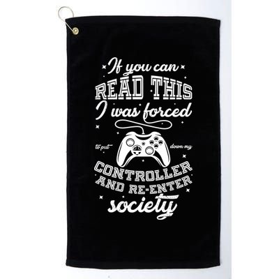 Funny Gamer Re-Enter Society  Platinum Collection Golf Towel