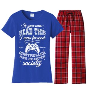 Funny Gamer Re-Enter Society  Women's Flannel Pajama Set