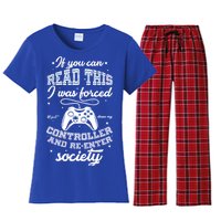 Funny Gamer Re-Enter Society  Women's Flannel Pajama Set