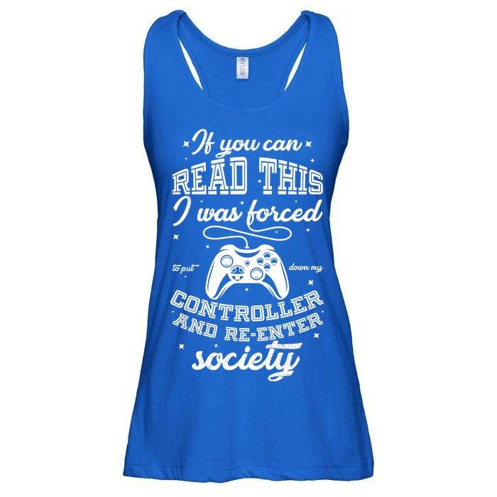 Funny Gamer Re-Enter Society  Ladies Essential Flowy Tank