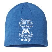 Funny Gamer Re-Enter Society  Sustainable Beanie