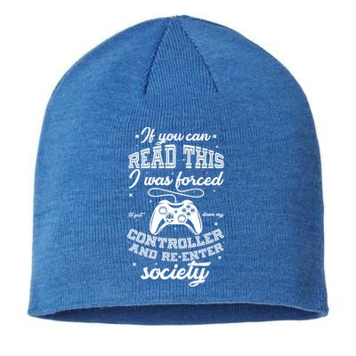 Funny Gamer Re-Enter Society  Sustainable Beanie