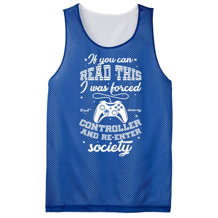 Funny Gamer Re-Enter Society  Mesh Reversible Basketball Jersey Tank