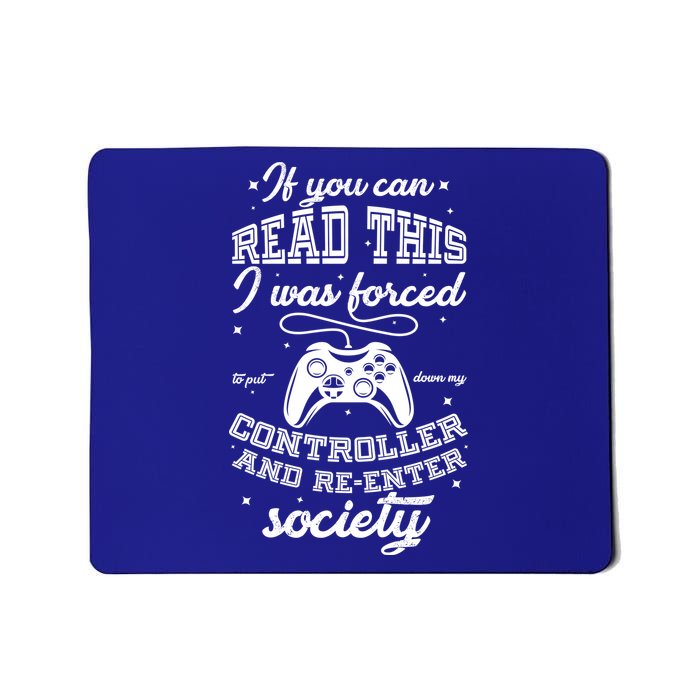 Funny Gamer Re-Enter Society  Mousepad