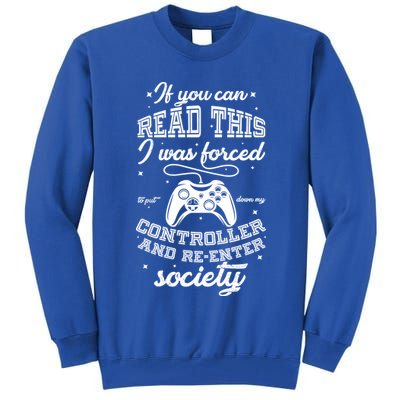 Funny Gamer Re-Enter Society  Tall Sweatshirt