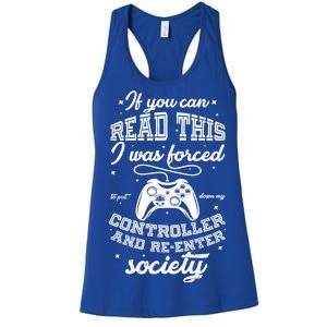 Funny Gamer Re-Enter Society  Women's Racerback Tank