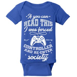 Funny Gamer Re-Enter Society  Baby Bodysuit