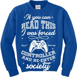 Funny Gamer Re-Enter Society  Kids Sweatshirt